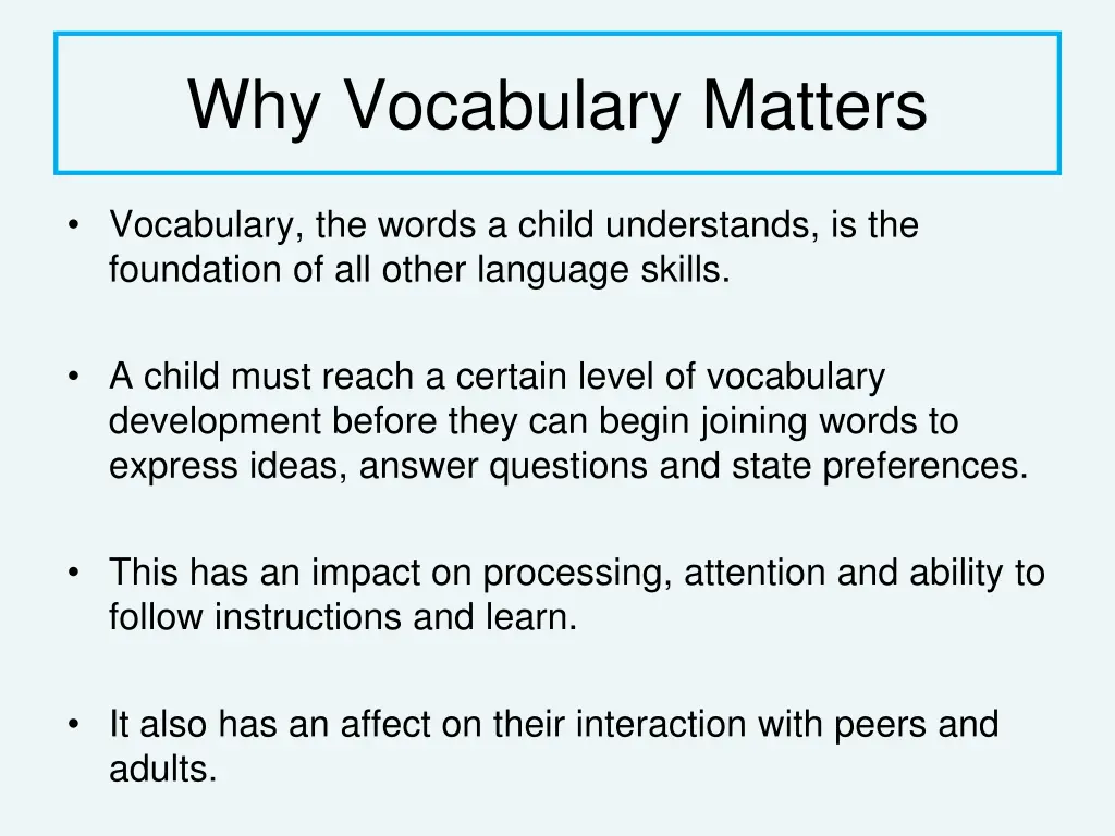 why vocabulary matters