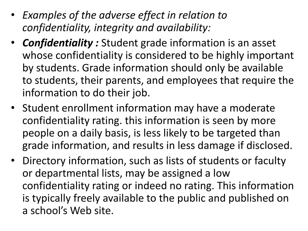 examples of the adverse effect in relation