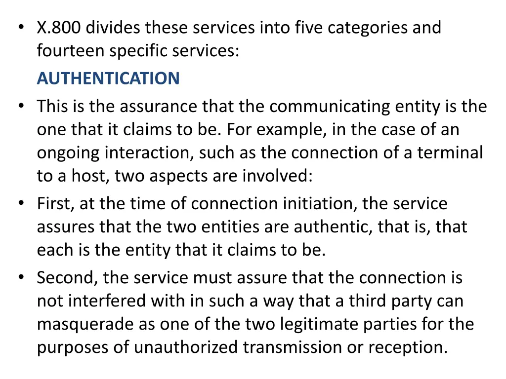 x 800 divides these services into five categories