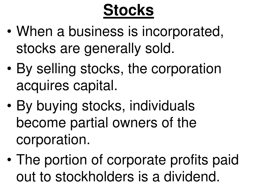 stocks