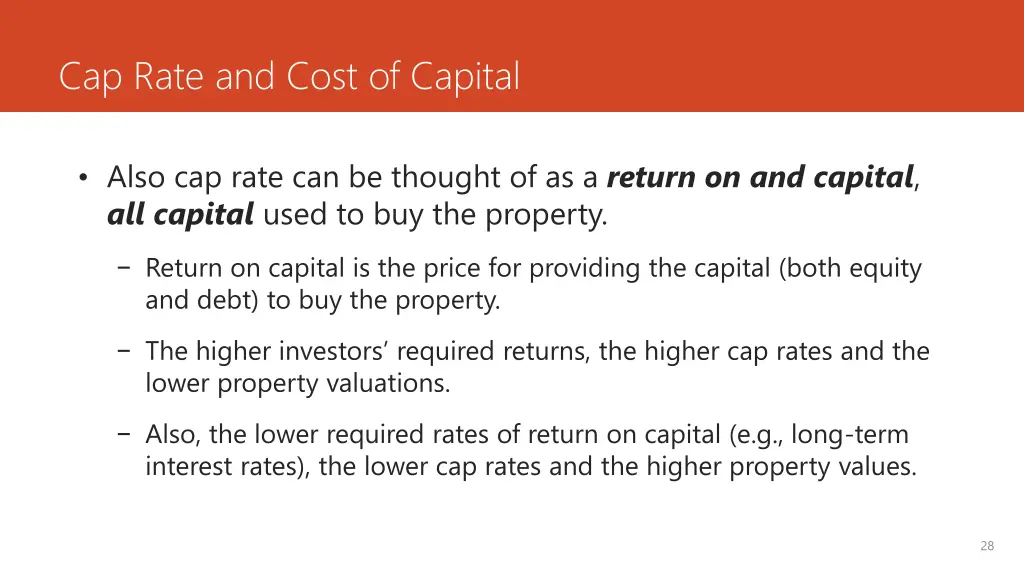 cap rate and cost of capital