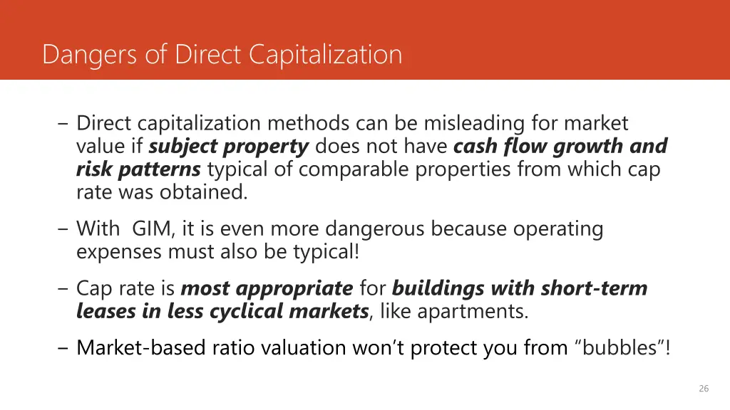 dangers of direct capitalization