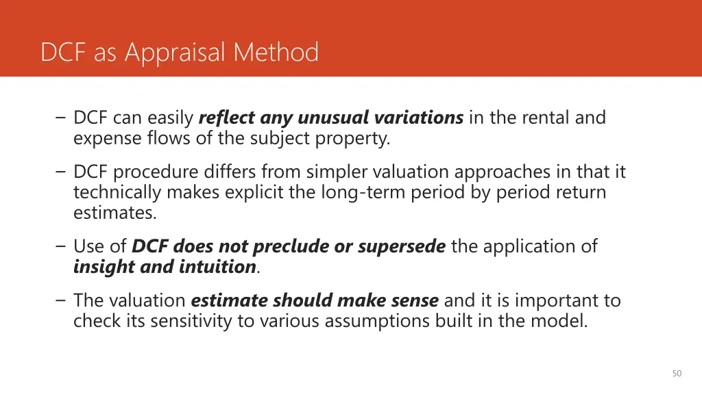 dcf as appraisal method