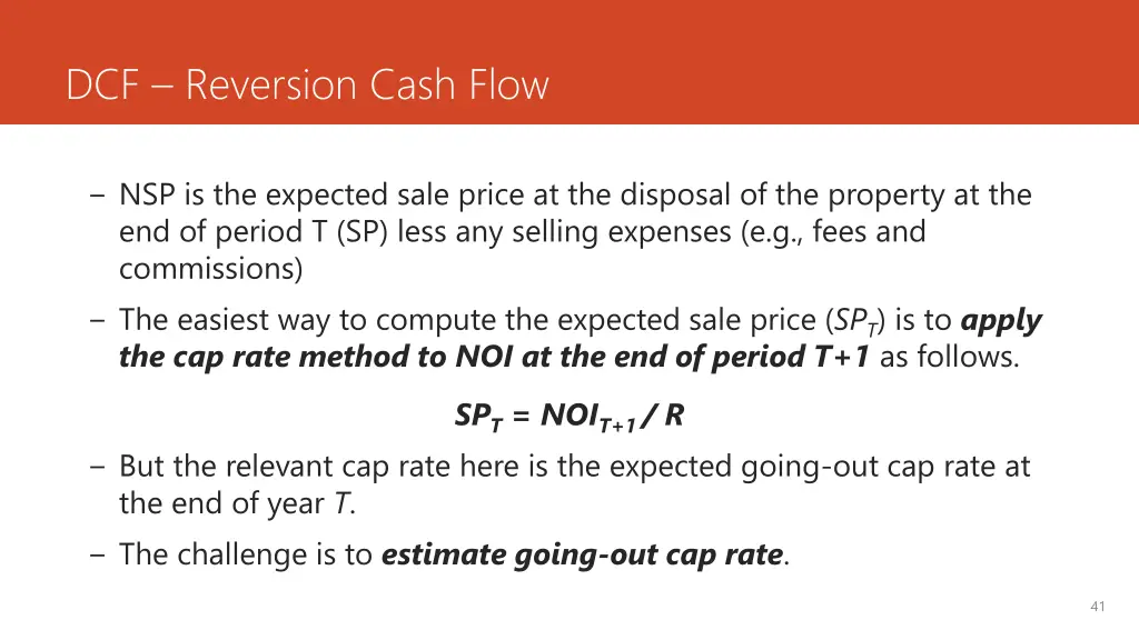 dcf reversion cash flow 1