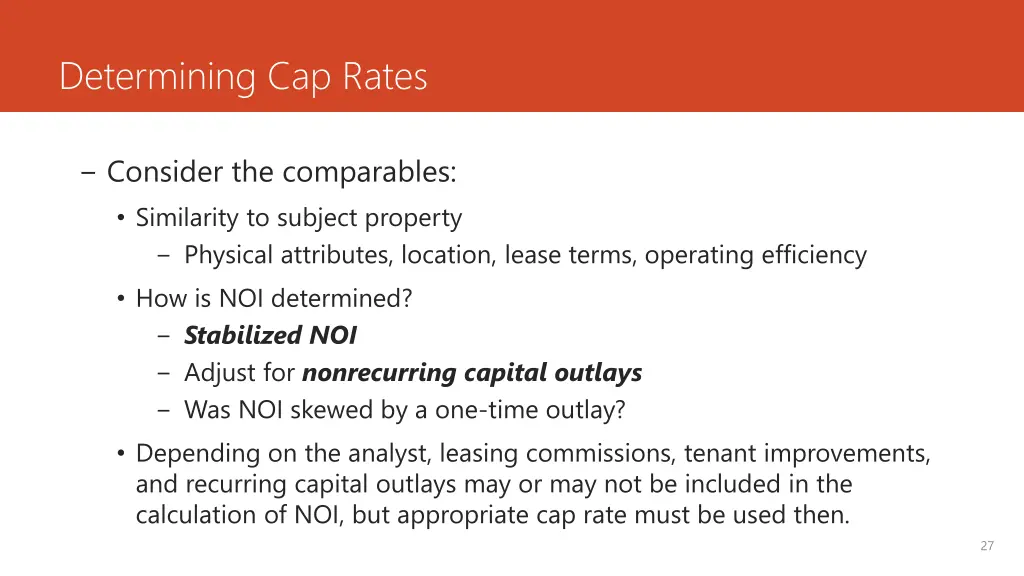 determining cap rates