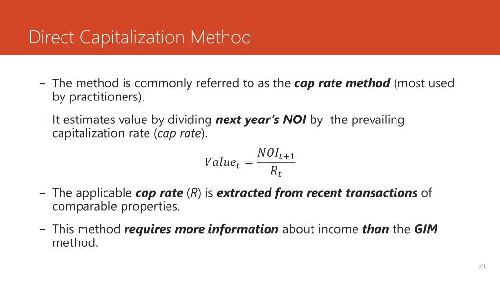 direct capitalization method