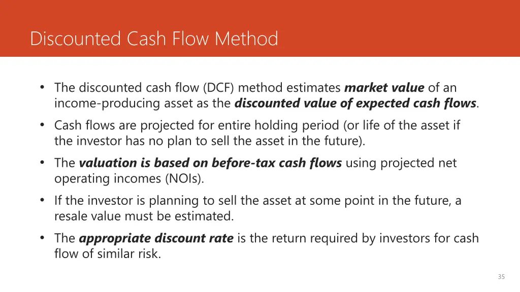 discounted cash flow method