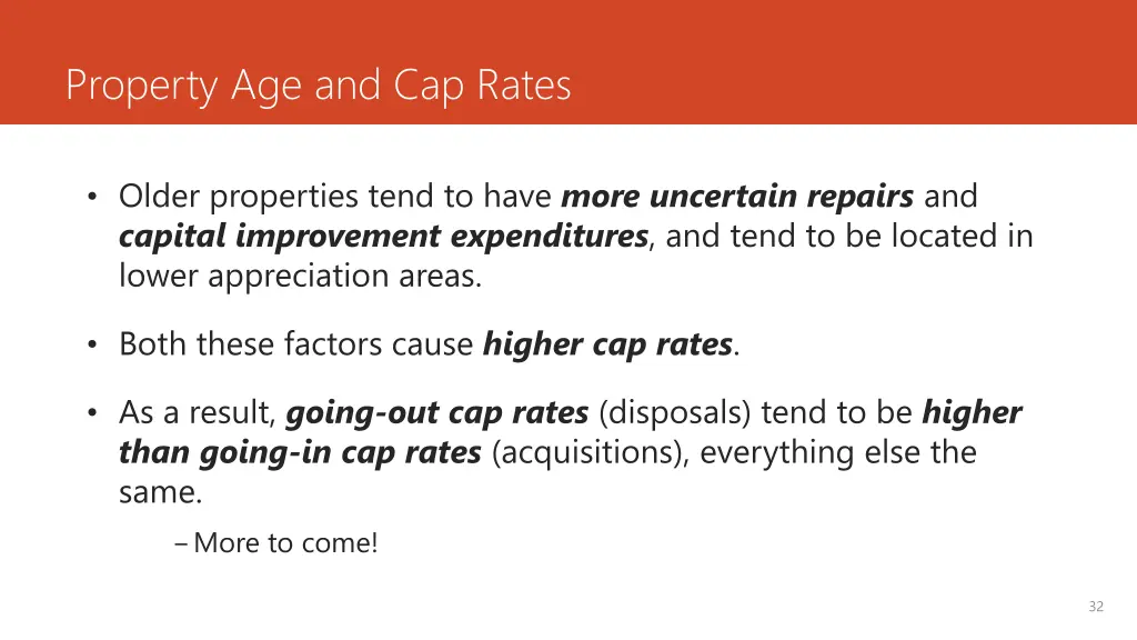 property age and cap rates