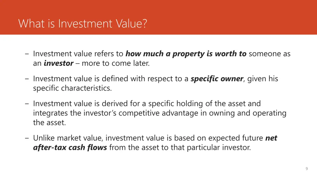 what is investment value