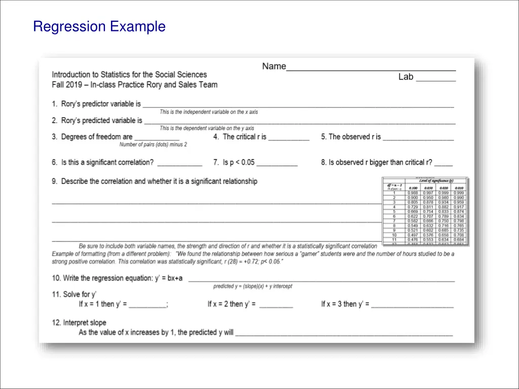 regression example