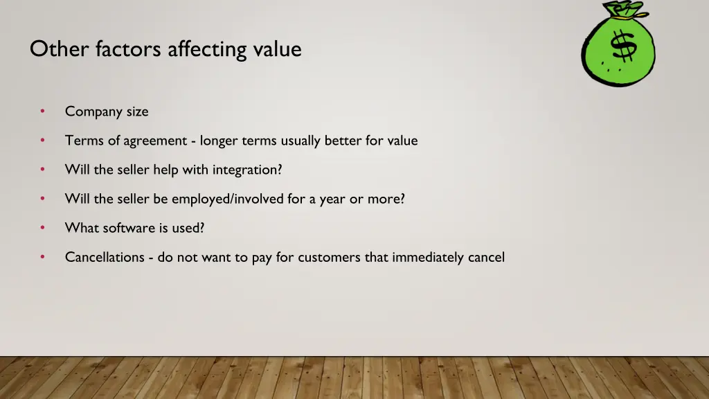 other factors affecting value