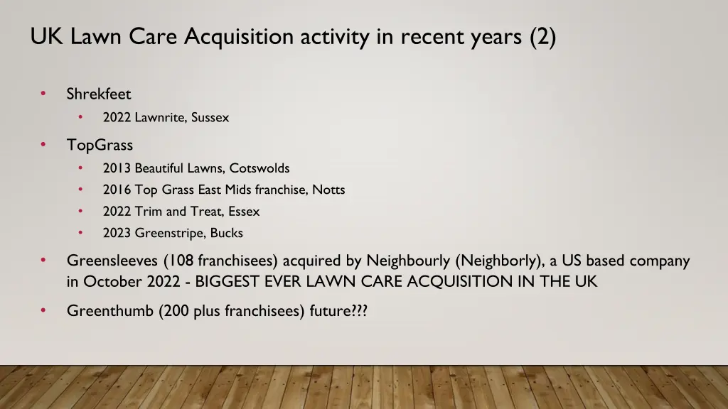 uk lawn care acquisition activity in recent years 1