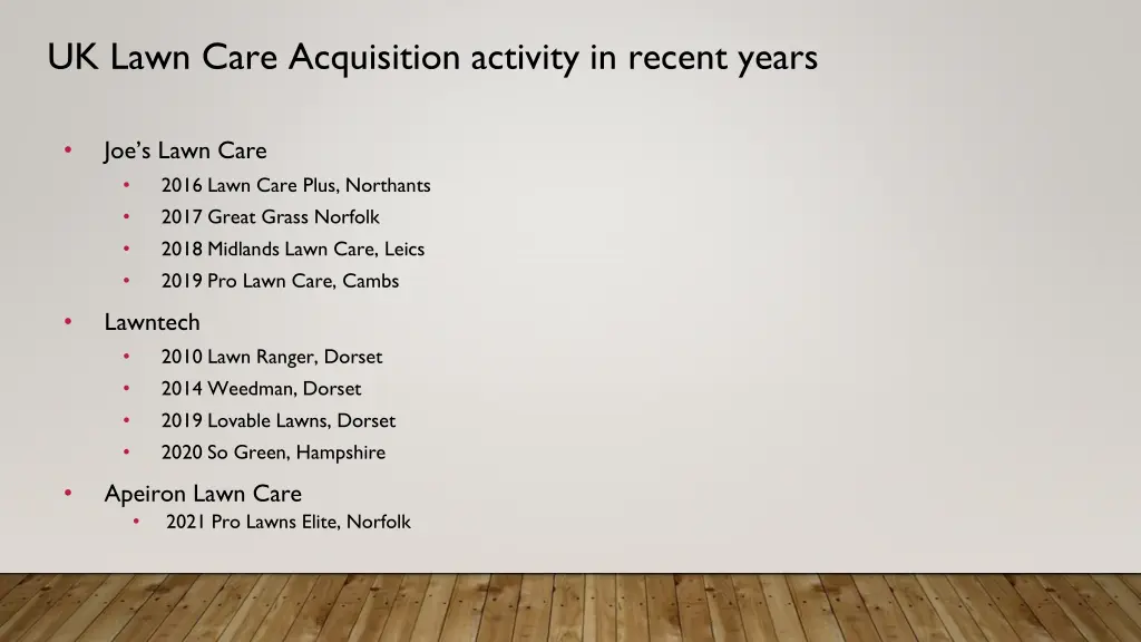 uk lawn care acquisition activity in recent years