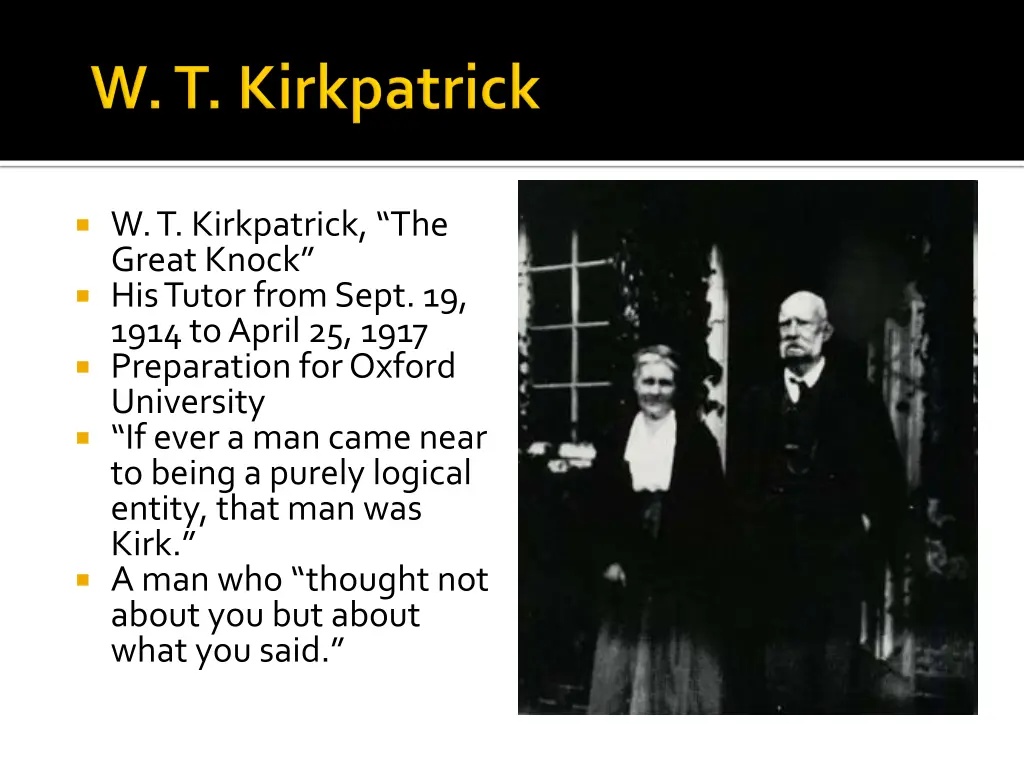 w t kirkpatrick the great knock his tutor from