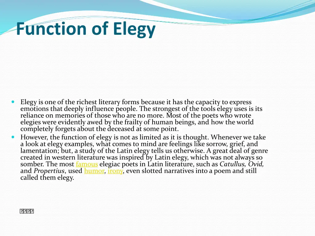 function of elegy