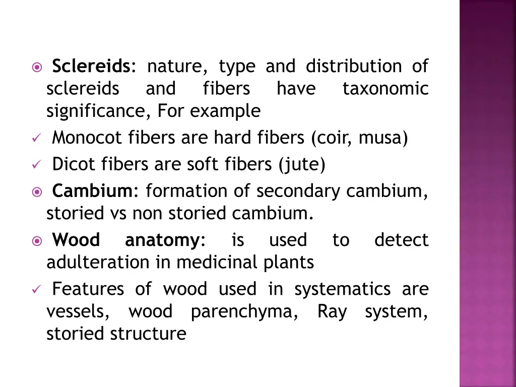 sclereids nature type and distribution