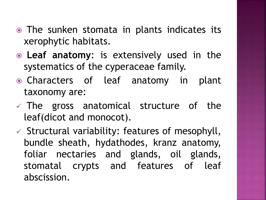 the sunken stomata in plants indicates