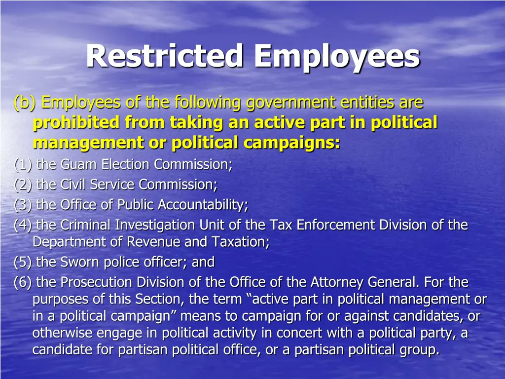 restricted employees