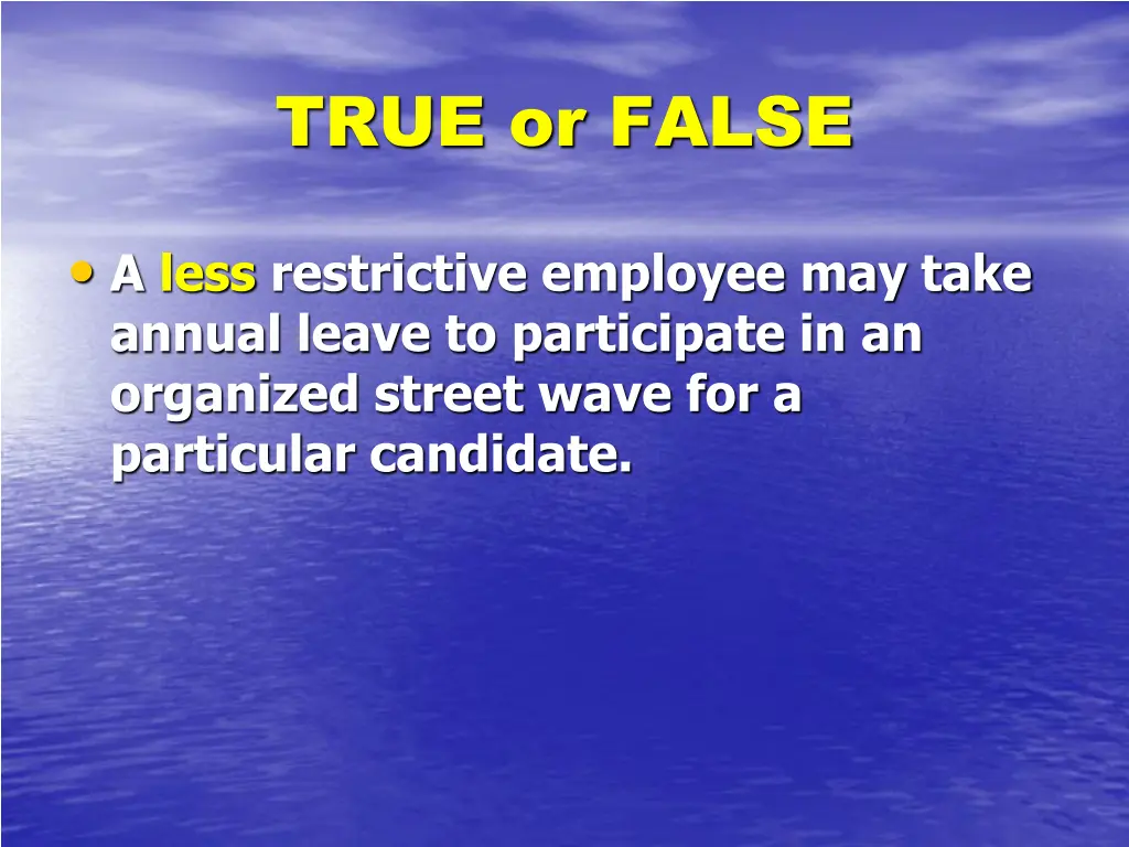 true or false 1