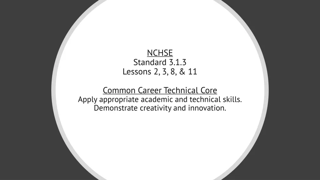 nchse standard 3 1 3 lessons 2 3 8 11