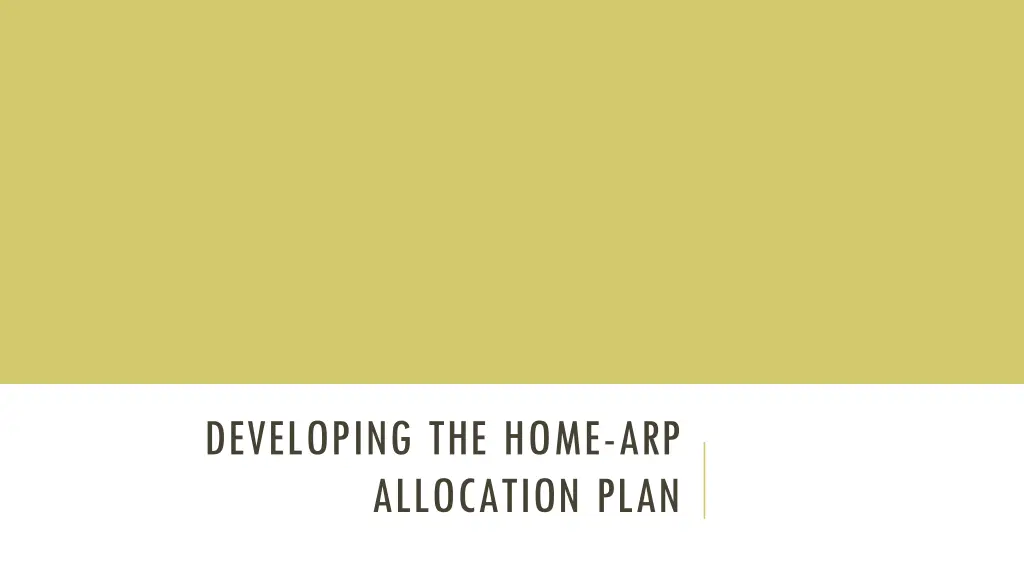 developing the home arp allocation plan