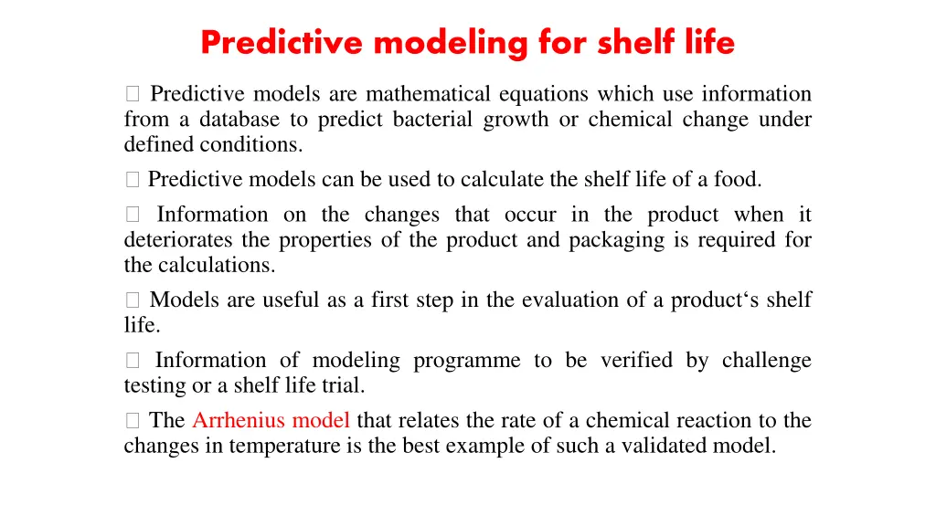 predictive modeling for shelf life