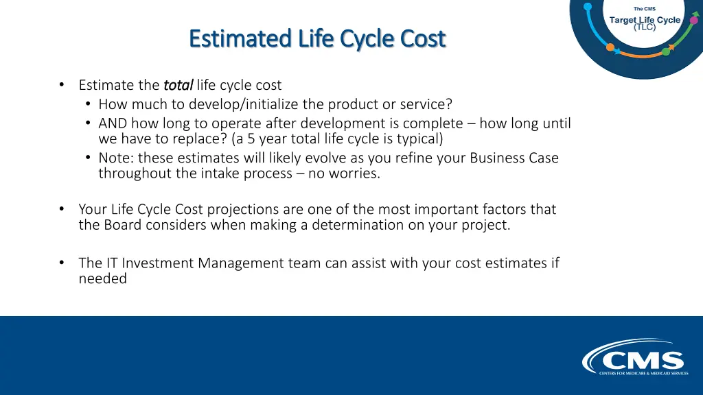 estimated life cycle cost estimated life cycle