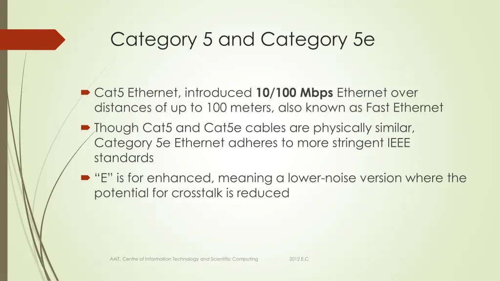 category 5 and category 5e