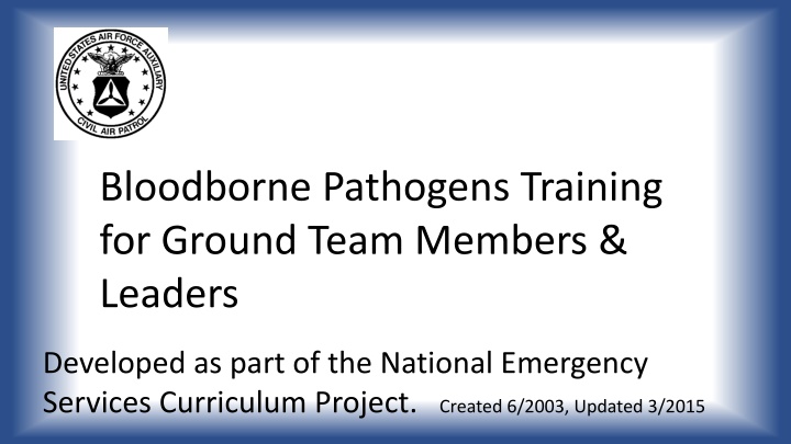 bloodborne pathogens training for ground team