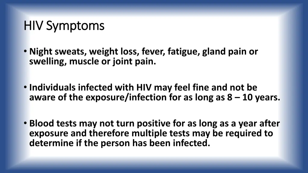 hiv symptoms hiv symptoms