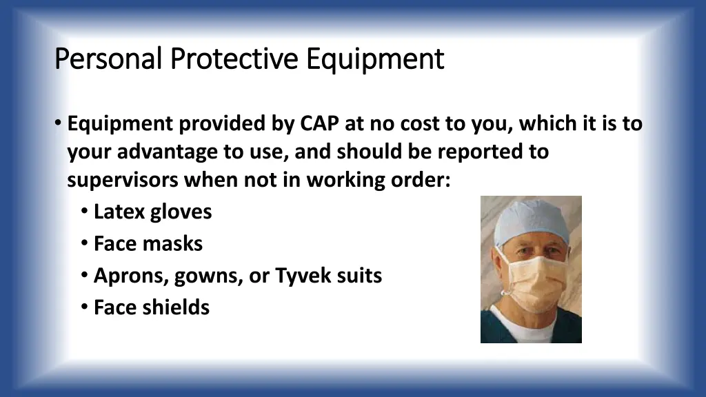 personal protective equipment personal protective