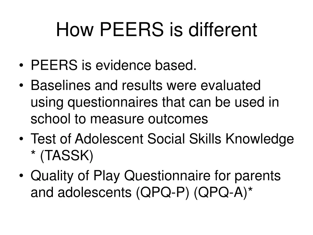 how peers is different