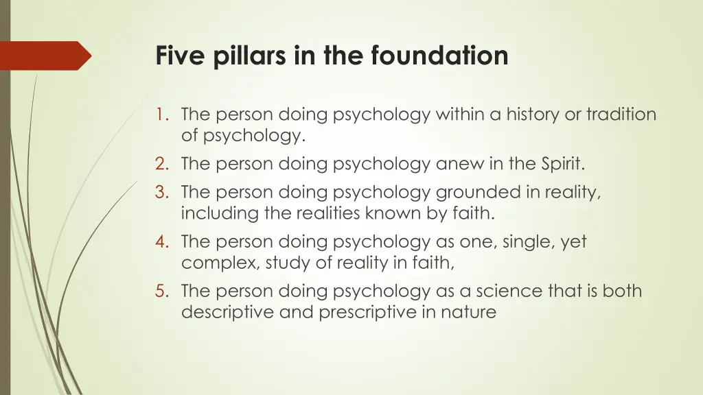 five pillars in the foundation