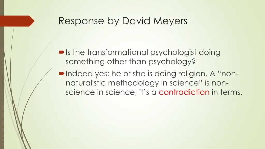 response by david meyers