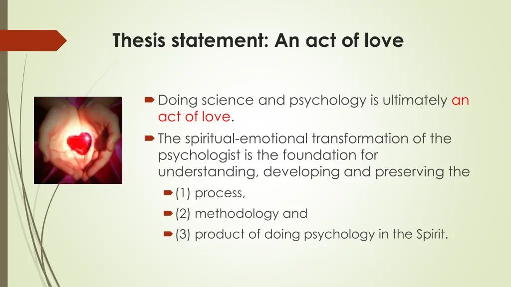 thesis statement an act of love