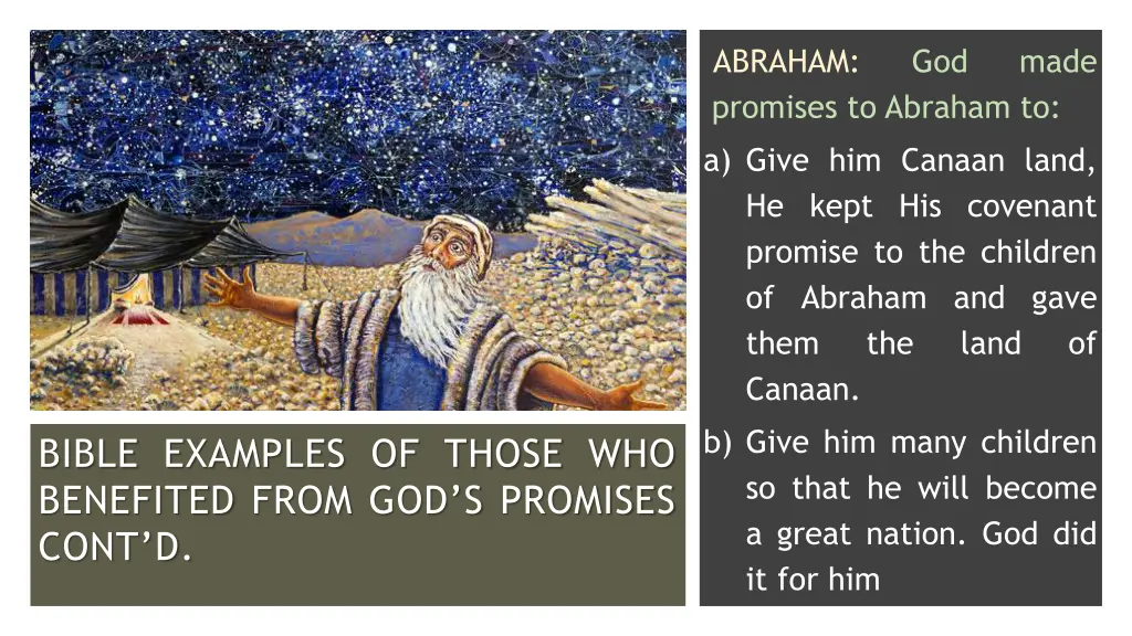 abraham promises to abraham to a give him canaan