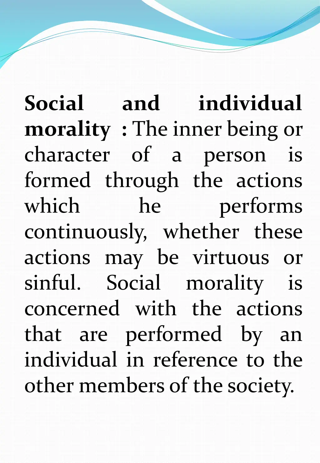 social morality the inner being or character