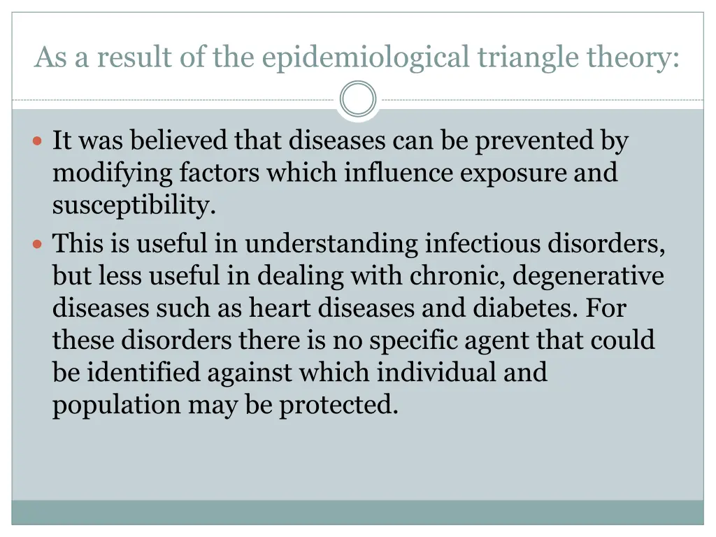 as a result of the epidemiological triangle theory