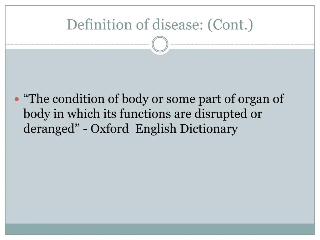 definition of disease cont