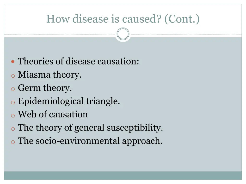 how disease is caused cont 1