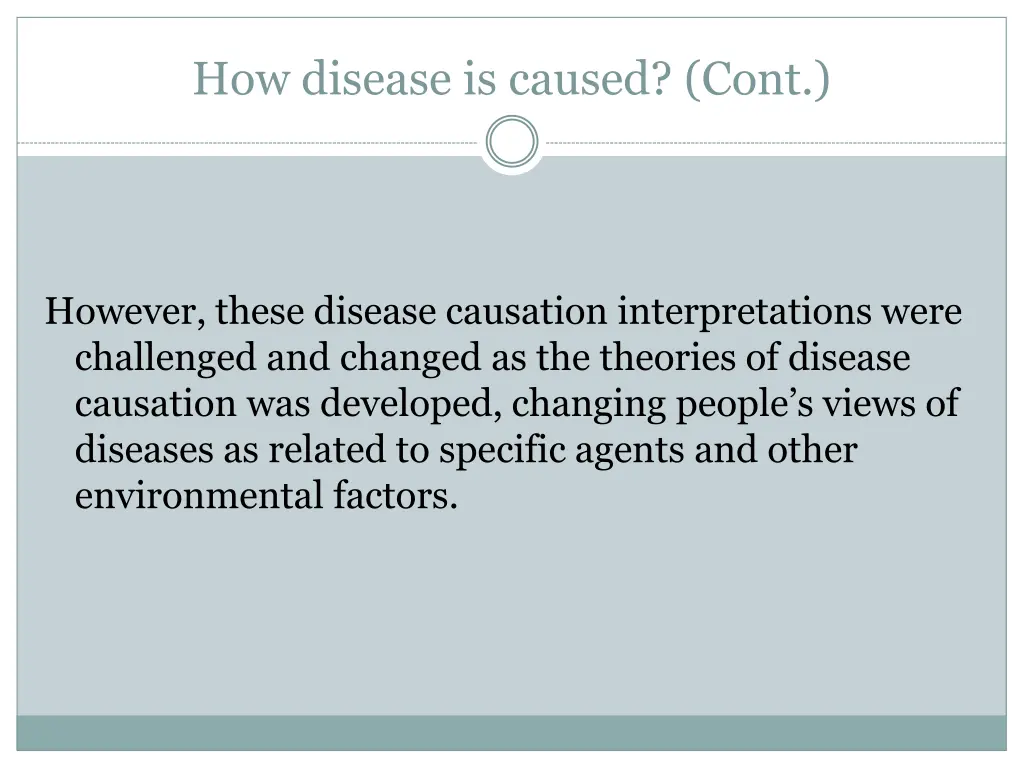 how disease is caused cont