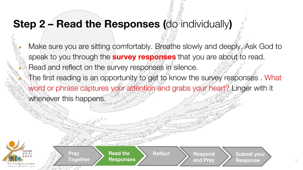 step 2 read the responses do individually