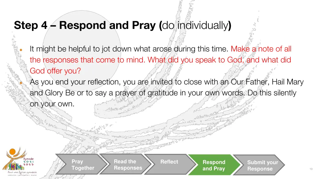 step 4 respond and pray do individually