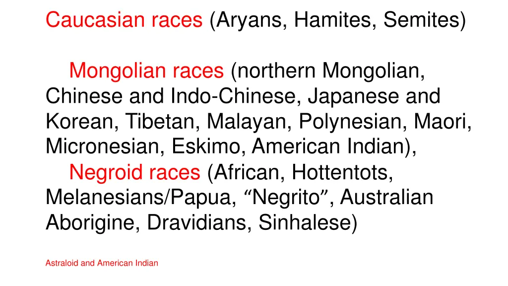 caucasian races aryans hamites semites