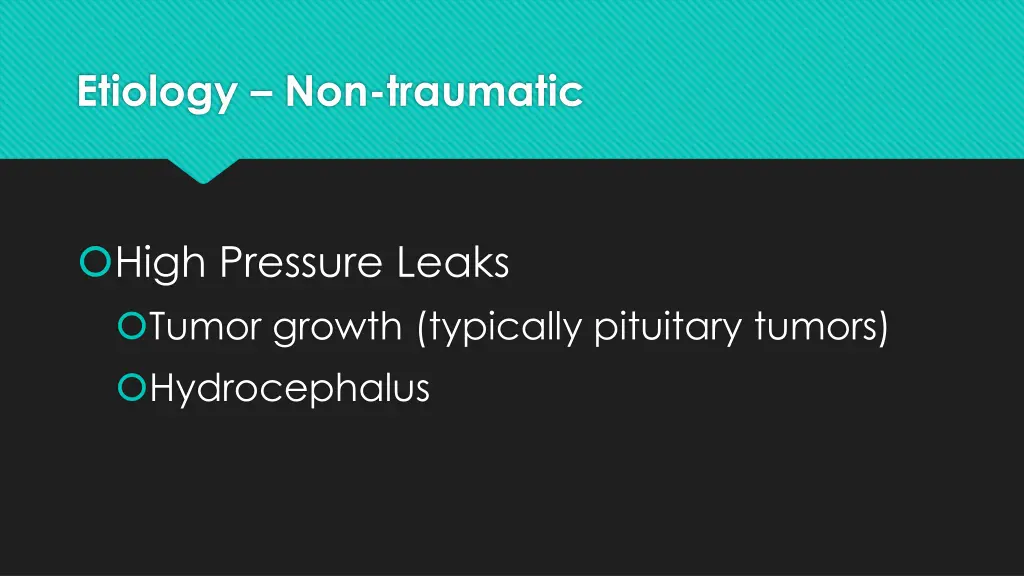 etiology non traumatic