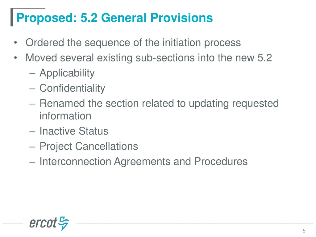 proposed 5 2 general provisions