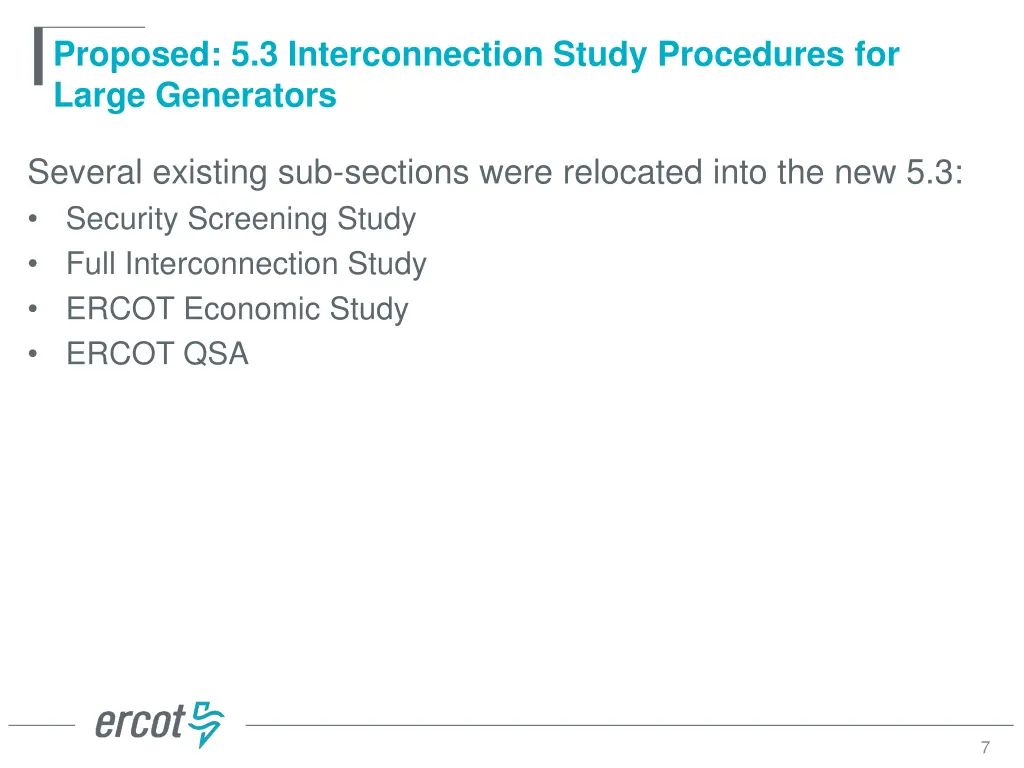 proposed 5 3 interconnection study procedures