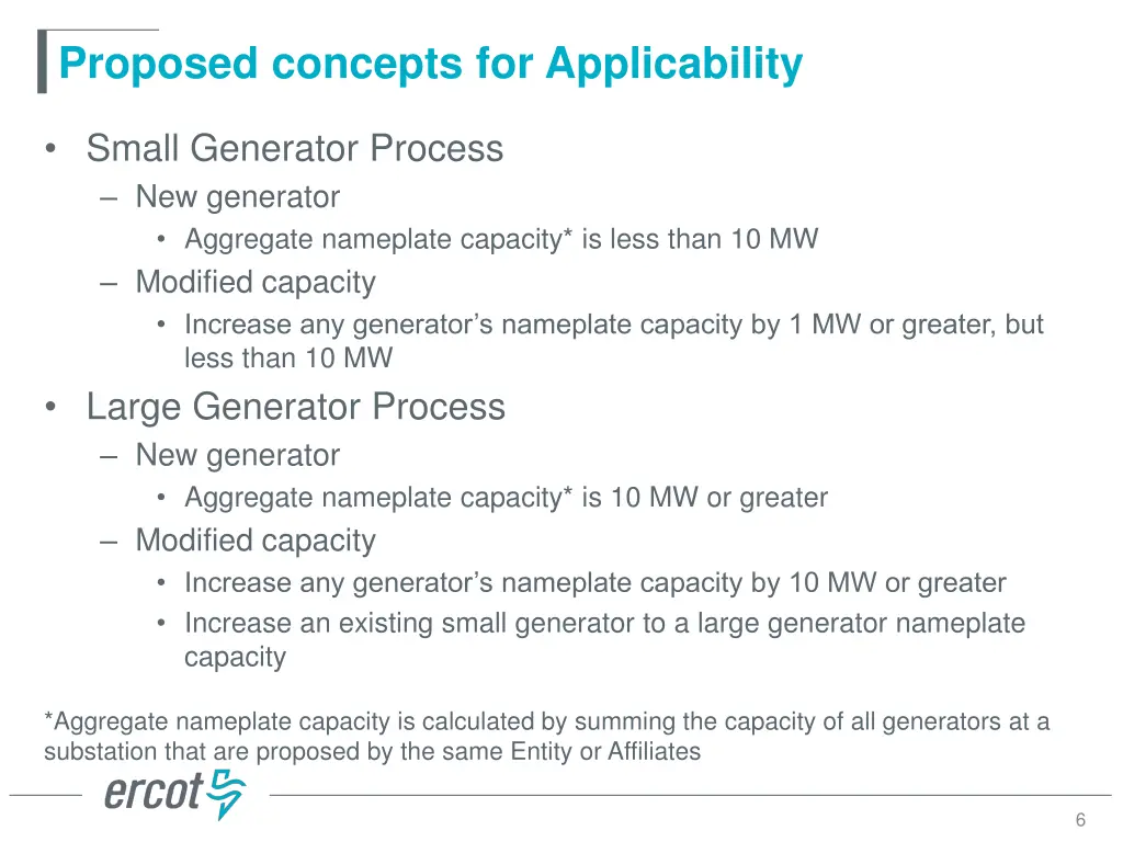 proposed concepts for applicability