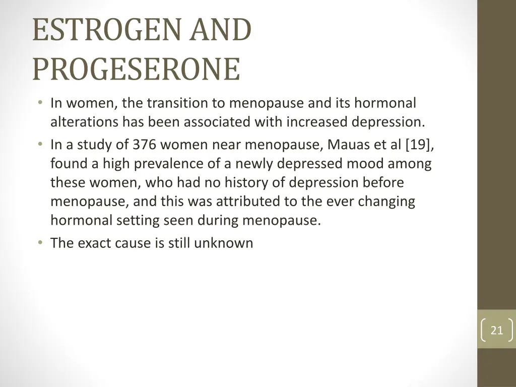 estrogen and progeserone in women the transition