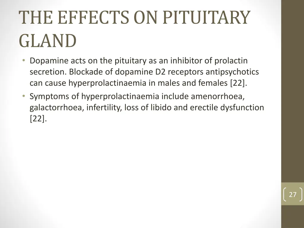 the effects on pituitary gland dopamine acts